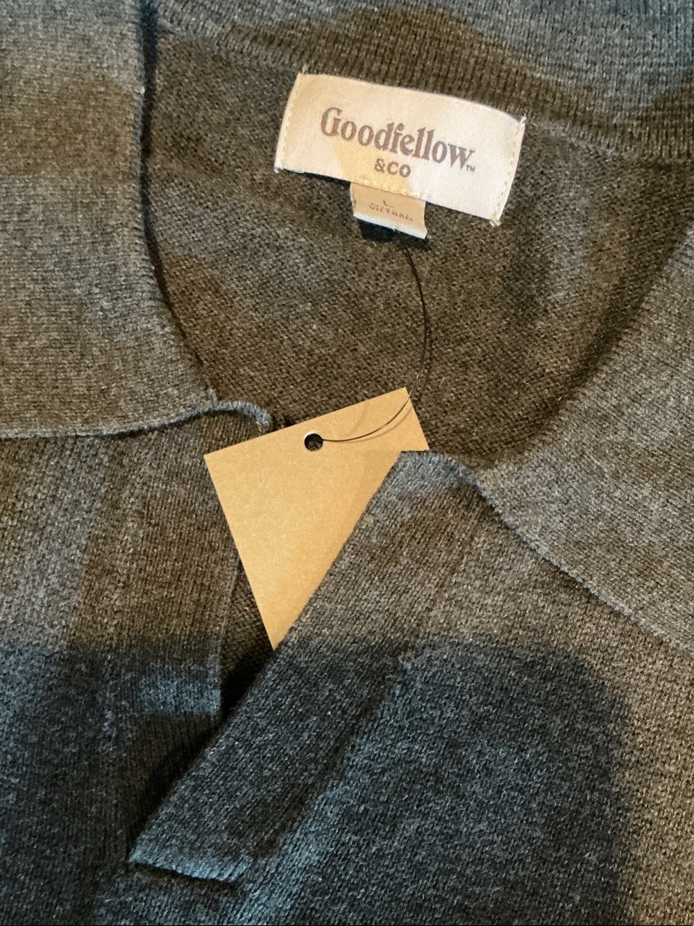 Men's Dark Charcoal Knit Polo - Picture 9 of 9
